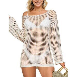 Summer Beach Cover Up Dress, Crochet Bathing Suit Coverups